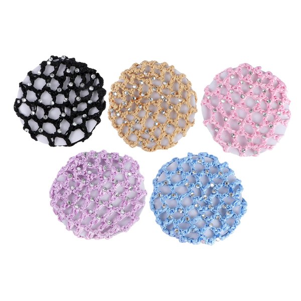 DRESSOOS 5pcs Womens Hair Accessories Bun Cover Lady Parts Snood Net Hair Ornaments for Women Bun Hair Hairnets for Women Girls Tiara Crochet Hair Snood Hair Net To Weave Hair Mask A11