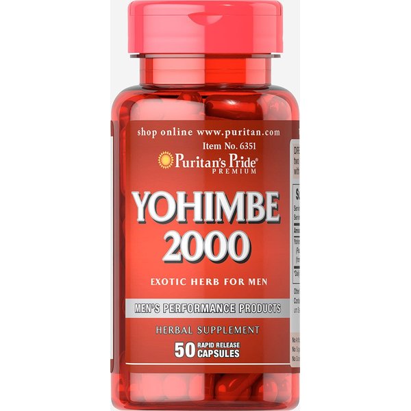 Puritan's Pride Yohimbe 1000 Mg, 50 Count, Vegetable Cellulose, Gelatin