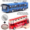 OTONOPI Bus Toys Pull Back School Bus Double Decker London Vehicles City Sightseeing Tour Bus Die Cast Metal Toy Cars Friction Powered Play Vehicle Toy Set for Kids 4 Pack