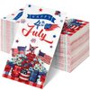 100 Pcs 4th of July Napkins Decorations, Disposable Vase Flower Patriotic Memorial Paper Guest Napkins, Red White and Blue Decorative Hand Towels for Independence Veterans Memorial Day Party Supplies