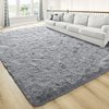 junovo Ultra Soft Area Rugs 4x5.3 Feet Fluffy Carpets for Bedroom Kids Girls Boys Baby Living Room Shaggy Floor Nursery Rug Home Decor Mats, Grey