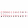 MERVF Short Press on Nails Oval French Tip Fake Nails White Round Glue on Nails with Cow Print Design Glossy 24pcs Artificial Acrylic Nails for Women