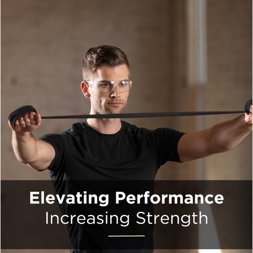 THERABAND Resistance Band Set, Professional Elastic Bands for Upper & Lower Body & Core Exercise, Physical Therapy, Lower Pilates, At-Home Workouts, and Rehab, 5 Foot, Blue & Black, Advanced