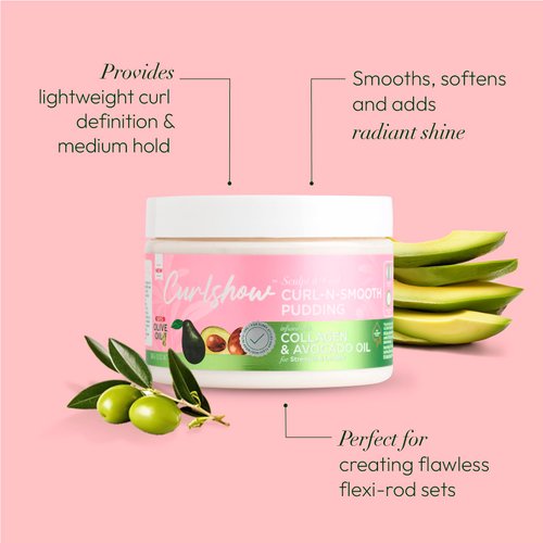 ORS Olive Oil Curlshow Curl N Smooth Pudding Infused with Collagen & Avocado Oil for Strength & Length (12.0 oz)