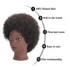 WikNifo Kinky Curly Mannequin Head 100% Human Hair for Hairdresser Practice Manikin Cosmetology Doll Training Head Braiding Styling with Stand