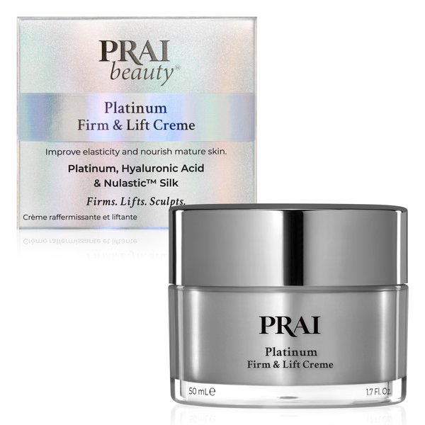 PRAI Beauty Platinum Firm and Lift Creme, Firming and Hydrating Face Moisturizer for Dry Skin and All Skin Types, Face Moisturizer for Skin Firming and Lifting, 1.7 Oz