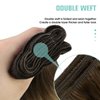 YoungSee Sew in Hair Extensions Double Weft Hair Extension Human Hair Dark Brown Roots Blending into Medium Brown with Warm Blonde Highlight Soft and Smooth Sew in Real Hair Extensions 100G 18Inch