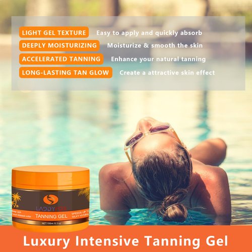 150ML Luxury Intensive Tanning Gel, Natural Tanning Accelerator Cream Gel, Tanning Cream for Outdoor Sun and Sunbath, Moisturizing Tanning Gel