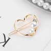 Numblartd Set of 3 Pcs Geometric Pearl Rhinestone Alloy Barrettes Bobby Pins - Fashion Round Triangle Heart-shaped Side Clamp Clip Hair Clip Hair Accessories for Women