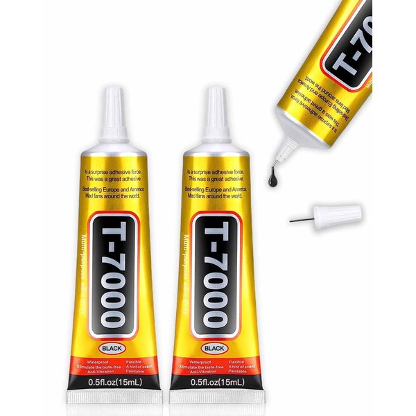 ALECPEA Upgrade T-7000 Black Adhesive Glue - 2PCS 15ml | High-Performance Waterproof Adhesive for Precision Repairs, Perfect for Phone, Electronics, Jewelry, and Crafts