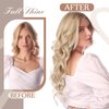Fshine Hair Extensions Human Hair Honey Blonde Highlighted Platinum Blonde 12 Inch Remy Hair Extensions Wire Hair Extensions Invisible Hairpieces Secret Fish Extensions 70g