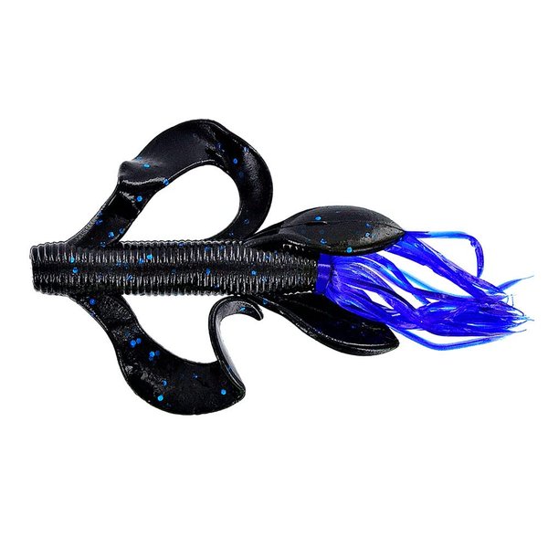 Yamamoto 4" Kreature Realistic Soft Plastic Fishing Lure Baits with Wings and Free-Flowing Skirt - 7 Pack, 021 Body and Clear Blue Skirt Or Tail