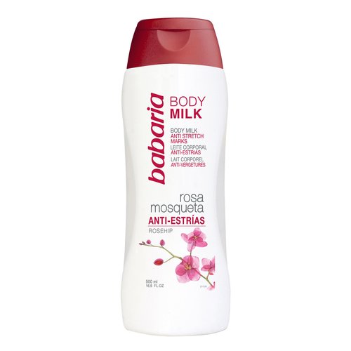 Babaria Anti Stretch Marks Body Milk - Moisturizing and Hydrating Effects - Infused with Sweet Almond Oil and Vitamin E - Reduces Appearance of Wrinkles - Suitable for All Skin Types - 16.6 oz