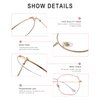 DUCO Blue Light Glasses for Women Men Computer Blue Ray Blocking Glasses Cute Retro Round Eyeglasses Frame 8217