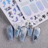 6pcs Fresh Summer Sticker for Nails - Starfish, Beach, Sea, Tropical Coconut Tree, Flower Nail Stickers with Laser Silvery Designs Funny Summer Ocean Mermaid Nail Art Stickers for Women Girls