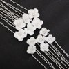 Rumtock 12pcs Pottery White Flower Hair Piece for Women Girls Wedding Bridal Hair Piece Hair Styling Jewelry for Women Girls Handmade Jewelry Set (Silver)