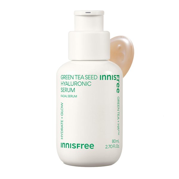 innisfree Green Tea Seed Hyaluronic Serum with Panthenol and Niacinamide, Korean Face Serum for Hydration and Glow (Packaging May Vary)