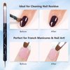 French Nail Brush, 2 Way French Gel Acrylic Nail Art Kolinsky Brush With Dotting Tool for Professional Manicure Cuticle Clean Up Nail Art Design, Wave Pattern Handle (NB125-#10, Black)