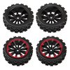 HIRCQOO 10-Spoke 12mm Hex Hub Wheel Rims & Rubber Tires Compatible with HSP Tamiya HPI Kyosho 1/10 1/12 On-Road Touring Car,WLtoys 1/14 144001 Traxxas 1/16 Slash 1/18 A959B RC Buggy