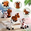 Zomiboo 9 Pack Horse Stuffed Animals Horse Plush Toy Standing Stuffed Horse 4 Inch Mini Plush Horse with Detachable Chain for Animal Theme Party Birthday Decoration Supplies (Cute Style)