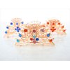 Medium rose gold metal crystal filigree hair claw clip (Primary color: Multi-color)