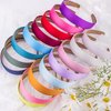 SIQUK 16 Pieces Satin Headbands 1 Inch Hard Headband Colorful Hair Headbands DIY Satin Covered Plastic Headbands Hard Satin Headband for Women and Girls
