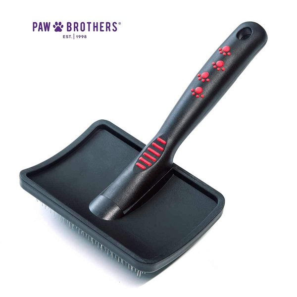 Paw Brothers Soft Pin Curved Slicker Brush for Dogs, Professional Grade, Coated Tips, Maximum Coverage, Gentle on Skin, Medium