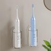 Toothbrush Holder Wall Mounted,Eco-Friendly Mighty Toothbrush Holder for Bathroom No Drilling 2Pack (2, Transparent Color)