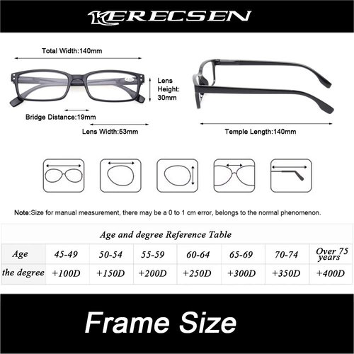 Kerecsen 4 Pack Reading Glasses for Women/Men Spring Hinges Readers Glasses Lightweight Eyeglasses (4 Pack Black, 3.50)
