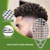KOUPA Silicone Curly Hair Brush with Pick Comb, One Piece Twist Curl Comb for Afro Curls, Washable Hair Tool for Men Women, Grey