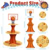 Nuenen Basketball Theme Party Cupcake Stand Decorations, 3 Tier Sports Theme Party Cupcake Tower Baseball Basketball Birthday Party Table Decorations for Baseball Basketball Sports(Basketball)
