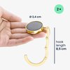 kwmobile Purse Hanger - Set of 2 Purse Hook for Table - Folding Handbag Hanger - Portable Table Bag Holder for Restaurant Bar - Gold