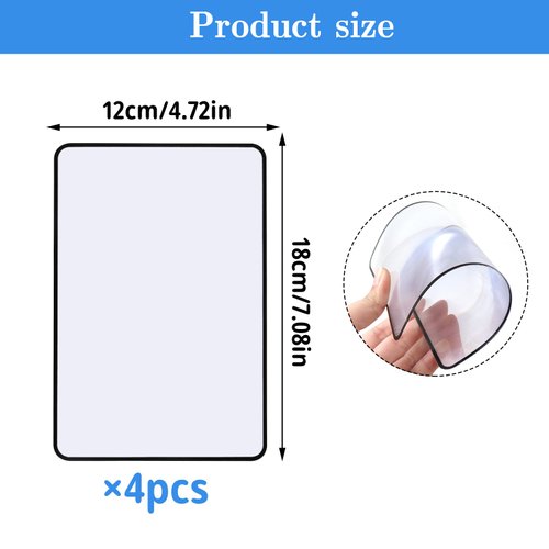 4 Pcs Page Magnifying Sheet 3X Lightweight Optical Plastic Fresnel Lens Bookmark Flat Magnifier for The Elderly and People with Low Vision Books, Bibles, Magazines,Newspaper