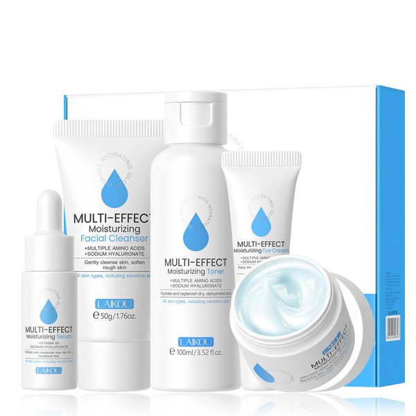 Hyaluronic Acid Skin Care Set, Multi-Effect Moisturizing Skincare Set, Skin Care Routine Kit For Women With Serum, Cleanser, Toner, Eye Cream, Face Cream,Face Moisturizer Facial Kit