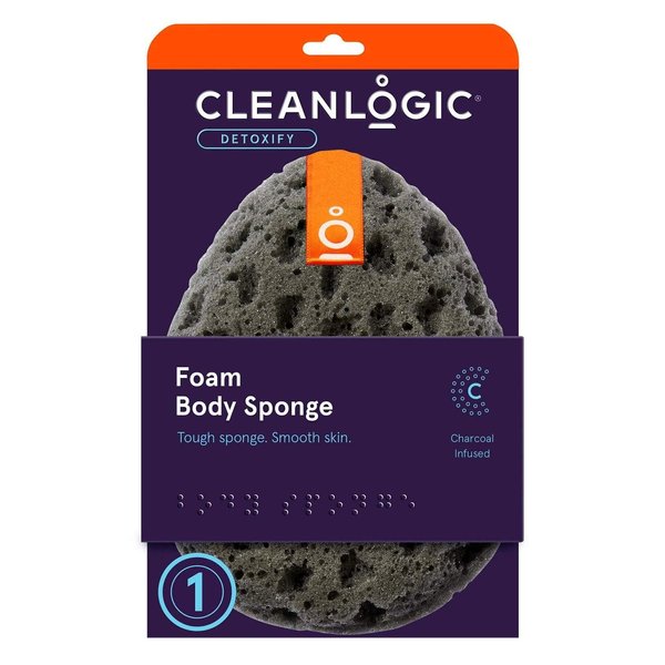 Clean Logic Charcoal Infused Sea Foam Body Sponge (Pack of 2)