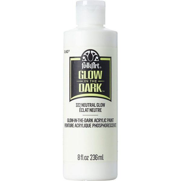 FolkArt glow in the dark Acrylic paint, 8 oz, Neutral 8 Fl Oz