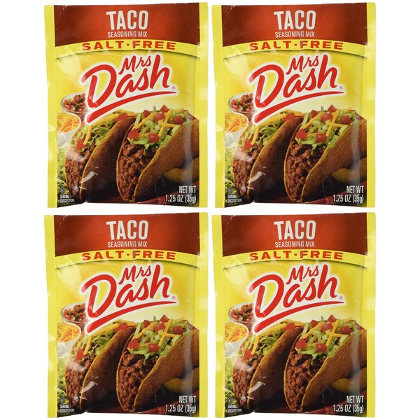 Mrs Dash Salt Free Taco Seasoning Mix (1.25 oz Packets) 4 Pack