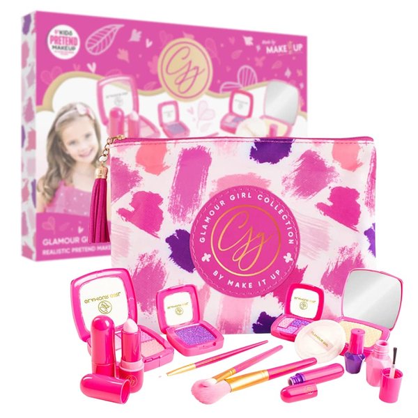 Pretend Play Kids Makeup Kit I Toddler Girl Toys Make Up Set with Cosmetic Bag I Toddler Makeup Kit for Toddler Vanity I Original Pretend Makeup Kit for Girls Gifts Play Makeup Kit for 2 Year Old & Up