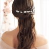 Foyte Crystal Wedding Hair Comb Leaf Headpiece Silver Rhinestone Hair Piece Bride Side Combs Hair Accessories for Women and Girls