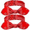 Hicarer 2 Pcs Head Scarf for Women Retro 1940s Head Scarf Halloween Dress Up Bandana Headbands Vintage Rabbit Ear Hairband Girl Hair Accessories (Red)