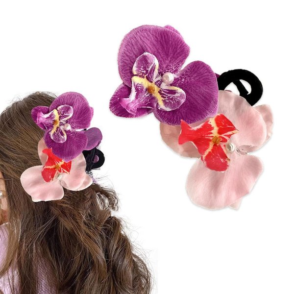 Phalaenopsis Flower Hair Claw Banana Clips Strong Hold Hair Grip Nonslip Hairpins for Women and Girls Hair Accessories MGPFERD
