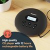 CD Player Portable, Rechargeable Bluetooth 12Hr Personal CD Player Discman for Car (AUX only) and Travel | Headphones, LCD Screen, Anti-Skip, Oakcastle CD100 Walkman and Portable CD Player
