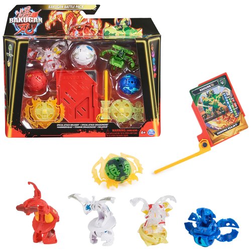 Bakugan Battle 5-Pack, Special Attack Bruiser, Dragonoids, Hammerhead, Nillious, Customizable, Spinning Action Figures, Kids Toys for Boys and Girls 6 and up