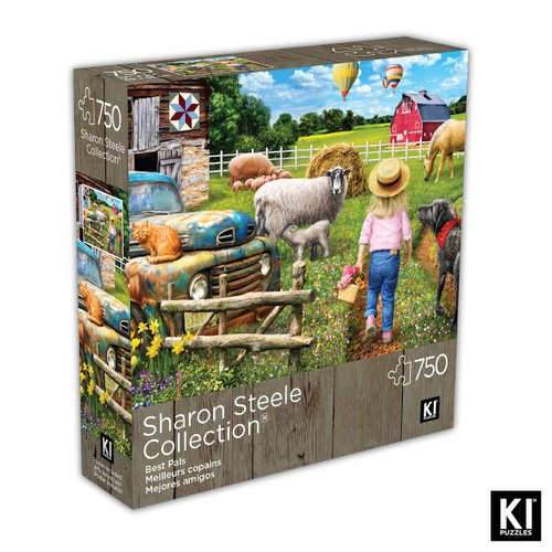 750 Piece Puzzle for Adults Sharon Steele Best Pals, Whimsical Farm Scene from KI Puzzles,AZ-02630