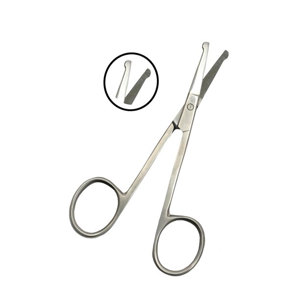 Baby Nail Scissors Round Probe Small Hair Scissors, Child Care Safety Blunt Stainless-Steel Beauty Facial Hair & Eyelashes Eyebrow trimming Scissors