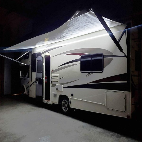 Seagenck RV Led Awning Party Light, Led Awning Strip Light for Camper Motorhome Travel Trailer Concession Stands Food Trucks, Light Up Canopy Area for BBQ Play Cards, 5m(16.4ft), Dc 12v, White