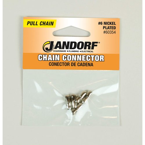 Jandorf 60354 Chain Connector, 6, Nickel Plated (Pack of 5)