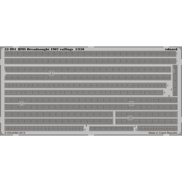EDU53094 1:350 Eduard PE - HMS Dreadnought 1907 Railings Set (for the Trumpeter model kit) MODEL KIT ACCESSORY