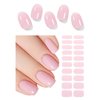 Semi Cured Gel Nail Strips | Jelly Baby Pink 20pcs Semi Cured Gel Nails Sticker | Gel Nail Wraps UV for Home Nails DIY