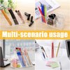 Cerpourt Clear Makeup Brush Organizer,Acrylic Cosmetic Brushes Storage Holder with 3 Slots,Pencil Pen Holder for Desk,Desk Organizer and Accessories for Vanity